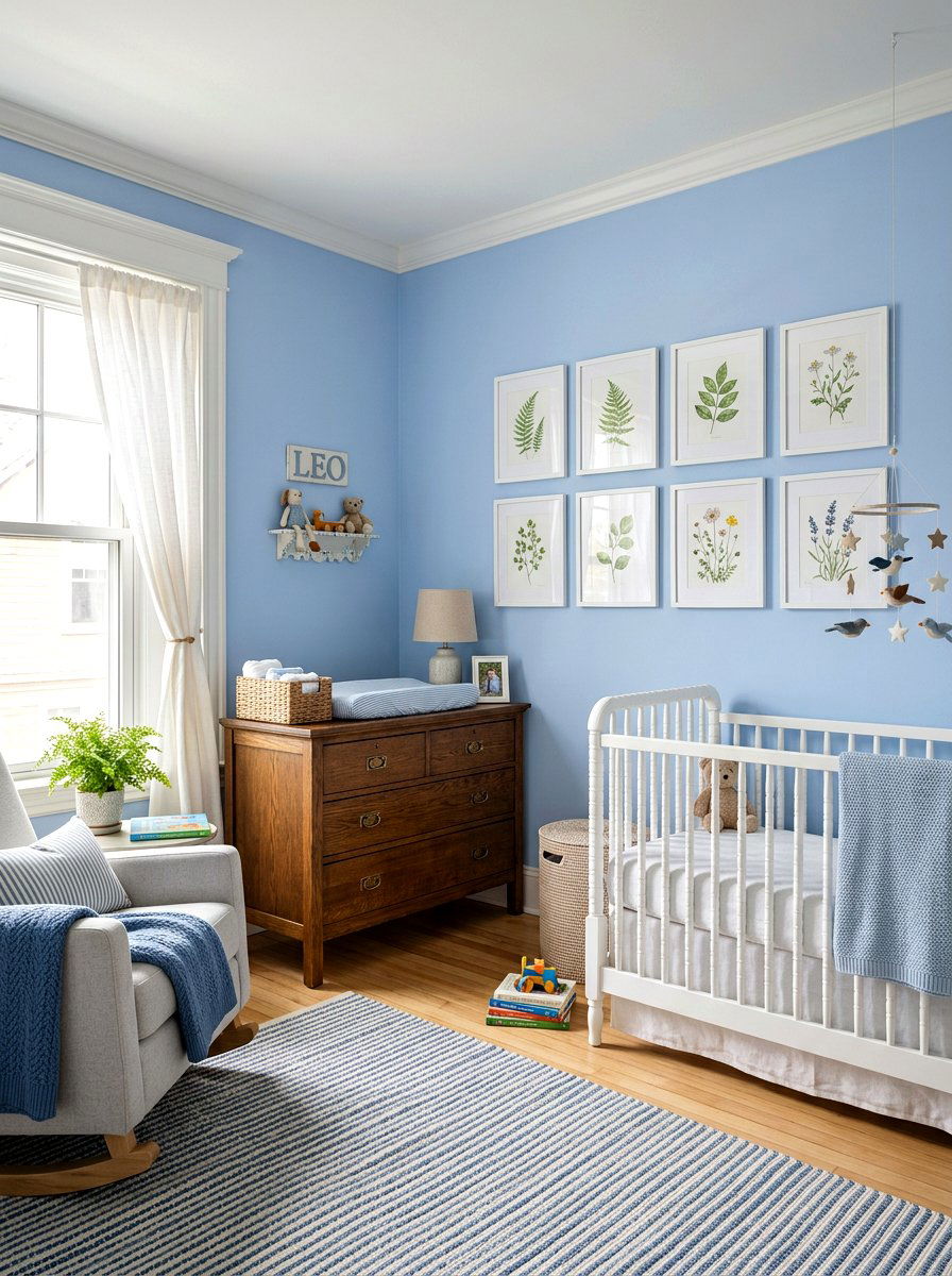 Light blue nursery - 30 soft traditional nursery ideas