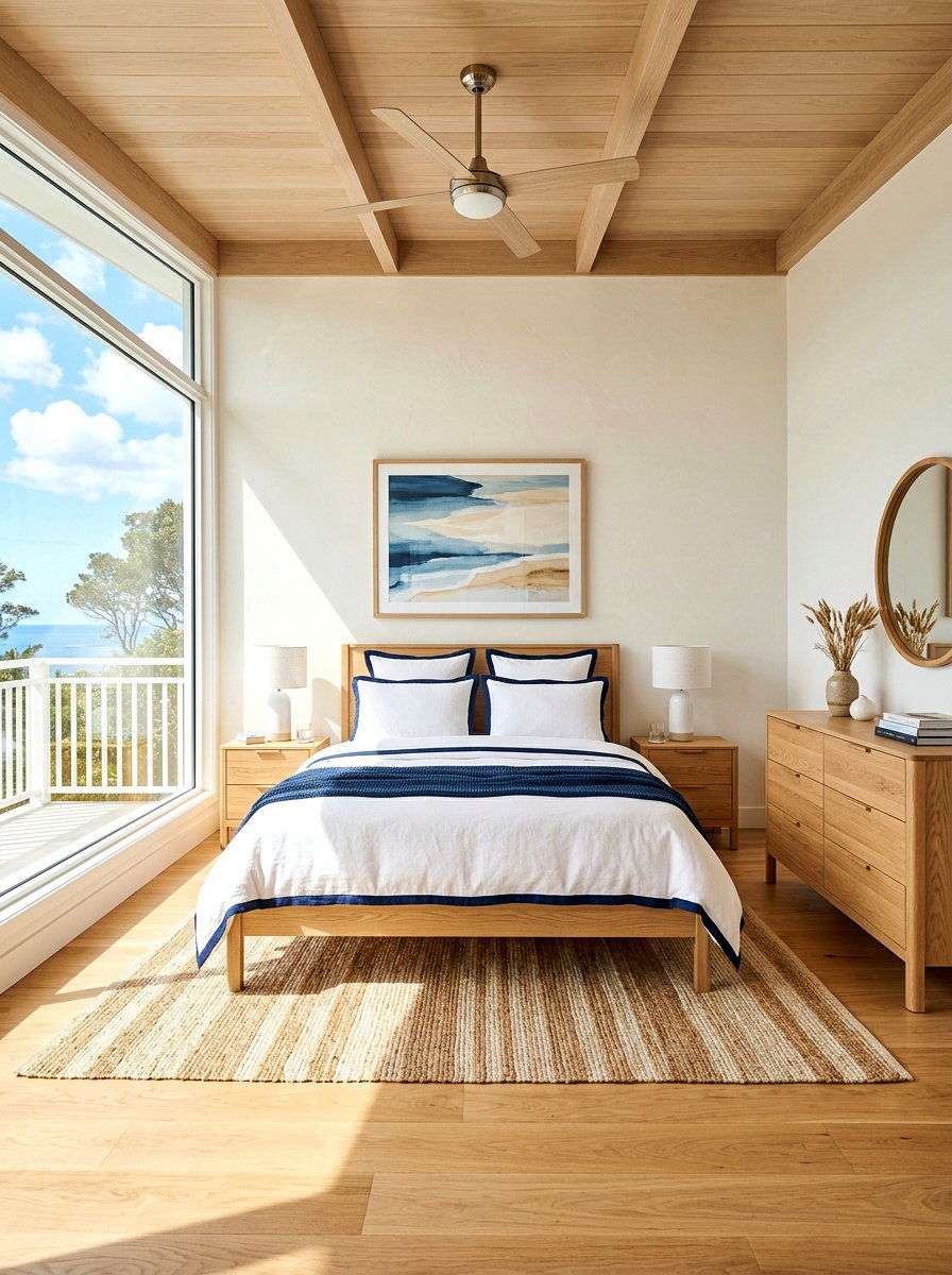 Light oak bedroom - 30 coastal prep bedroom ideas