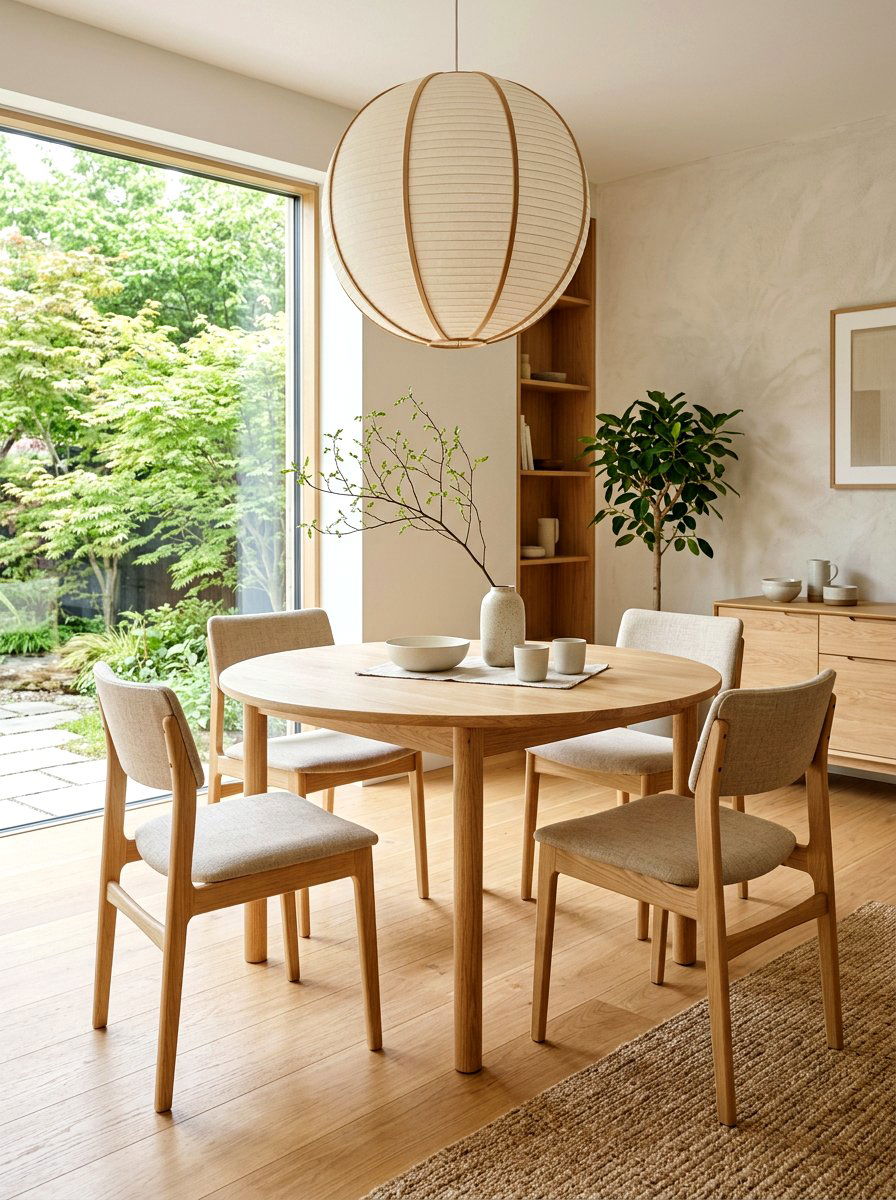 Light oak round table - 30 round dining table ideas