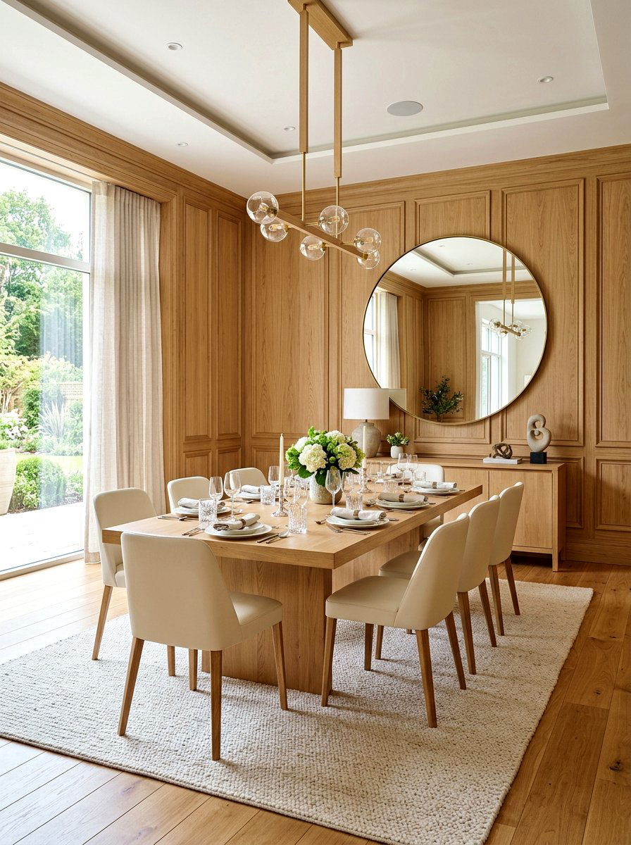 Light oak wall paneling - 30 dining room wall molding ideas