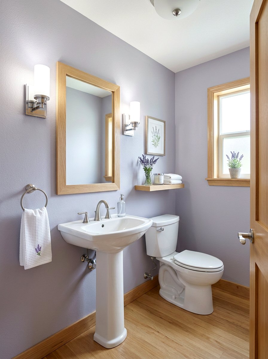 Light plum paint - 30 plum powder room ideas