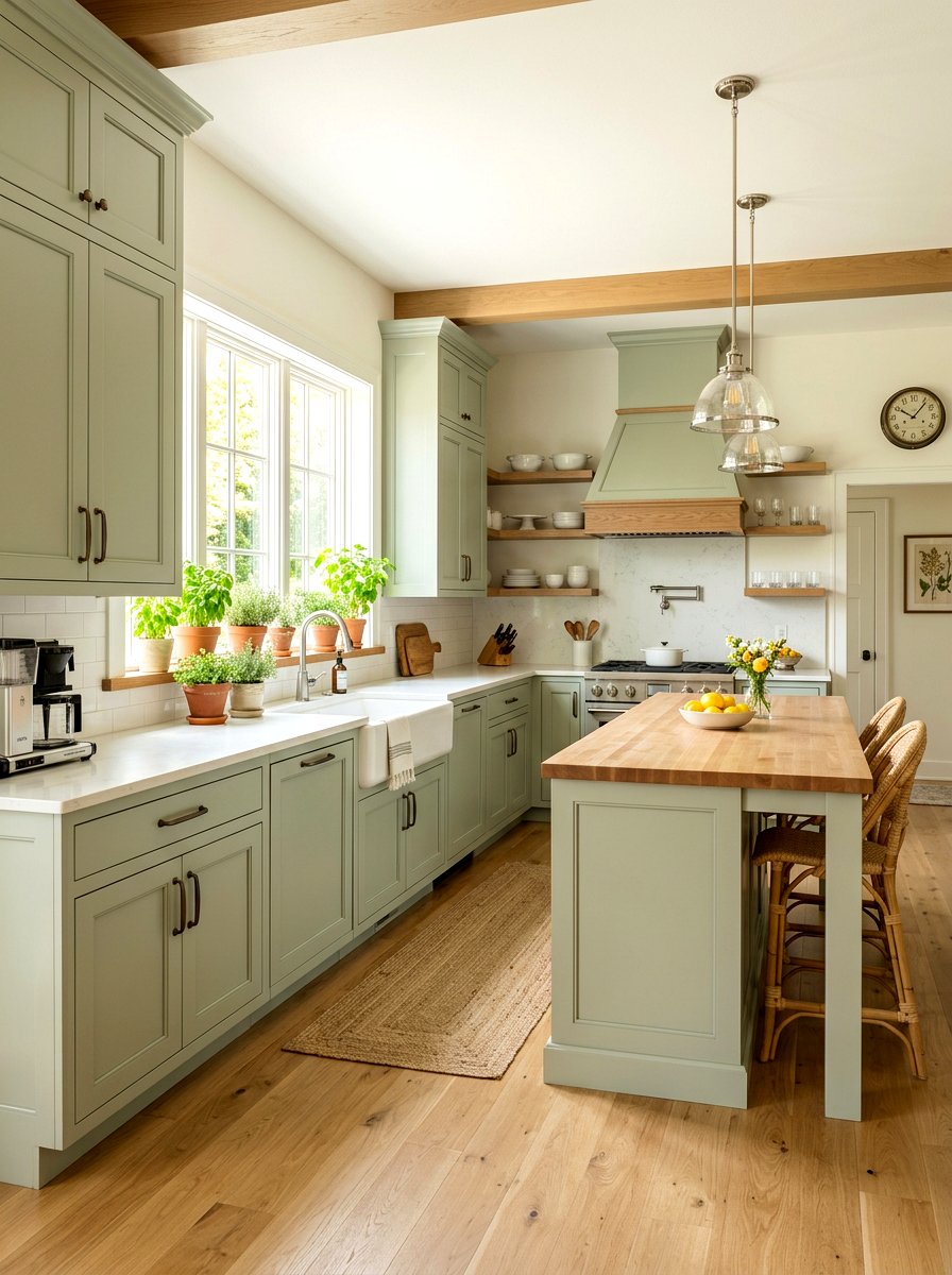 Light sage green kitchen cabinets - 30 sage kitchen cabinet ideas