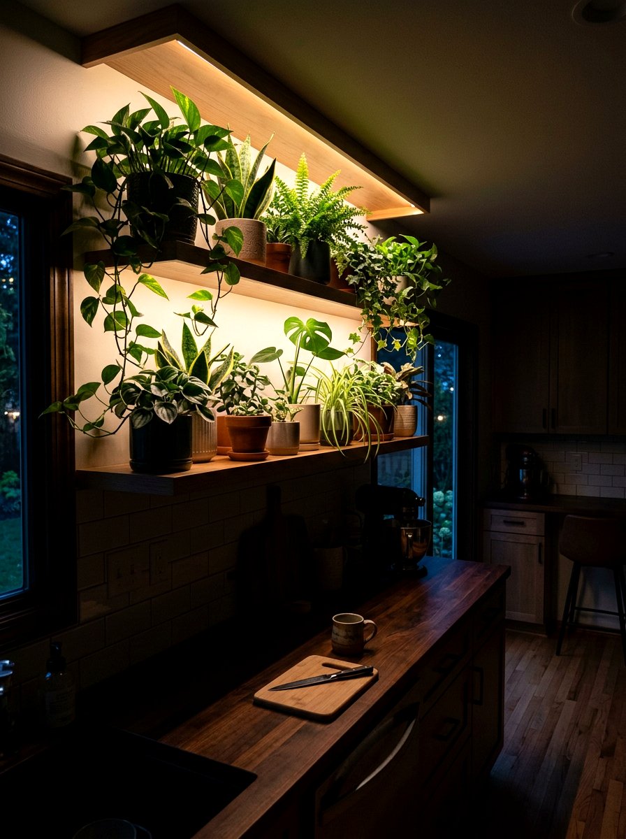 Lighted Kitchen Plant Ledge - 30 kitchen plant ledge ideas