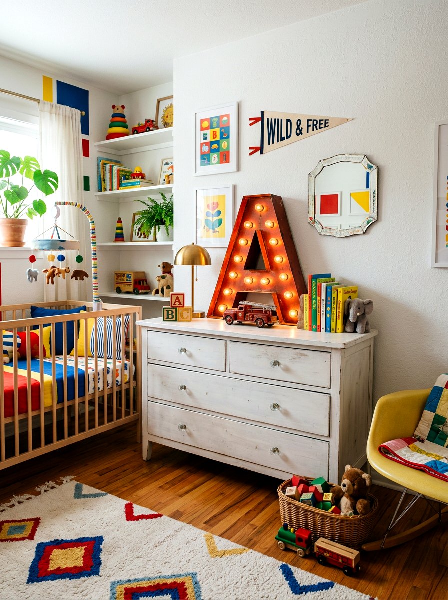 Lighted Marquee Letter Decor - 30 monogram nursery ideas