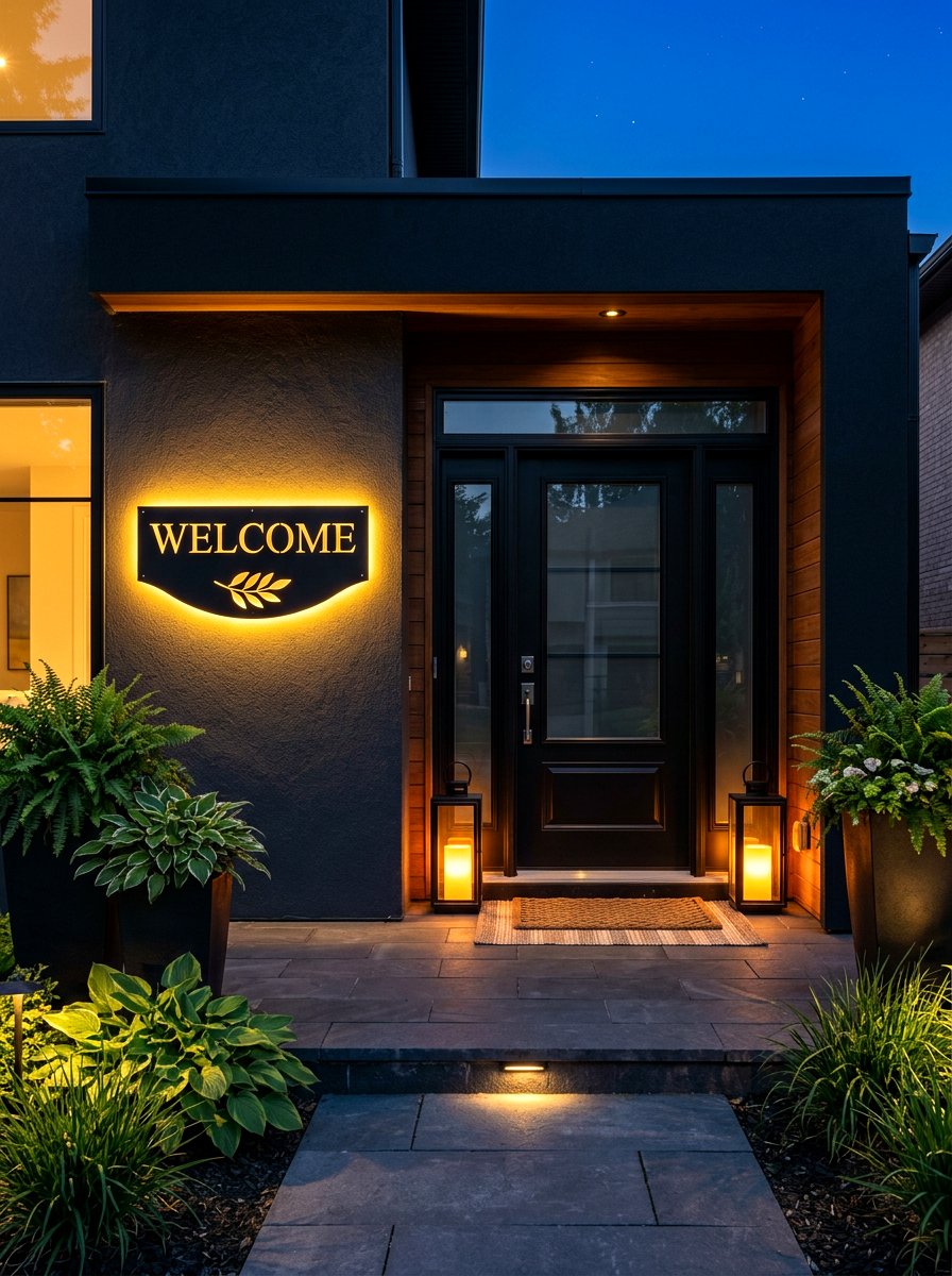 Lighted Porch Welcome Sign - 30 porch welcome sign ideas