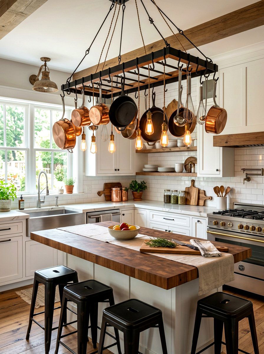 30 Hanging Pot Rack Ideas for Better Storage and Faster Cooking