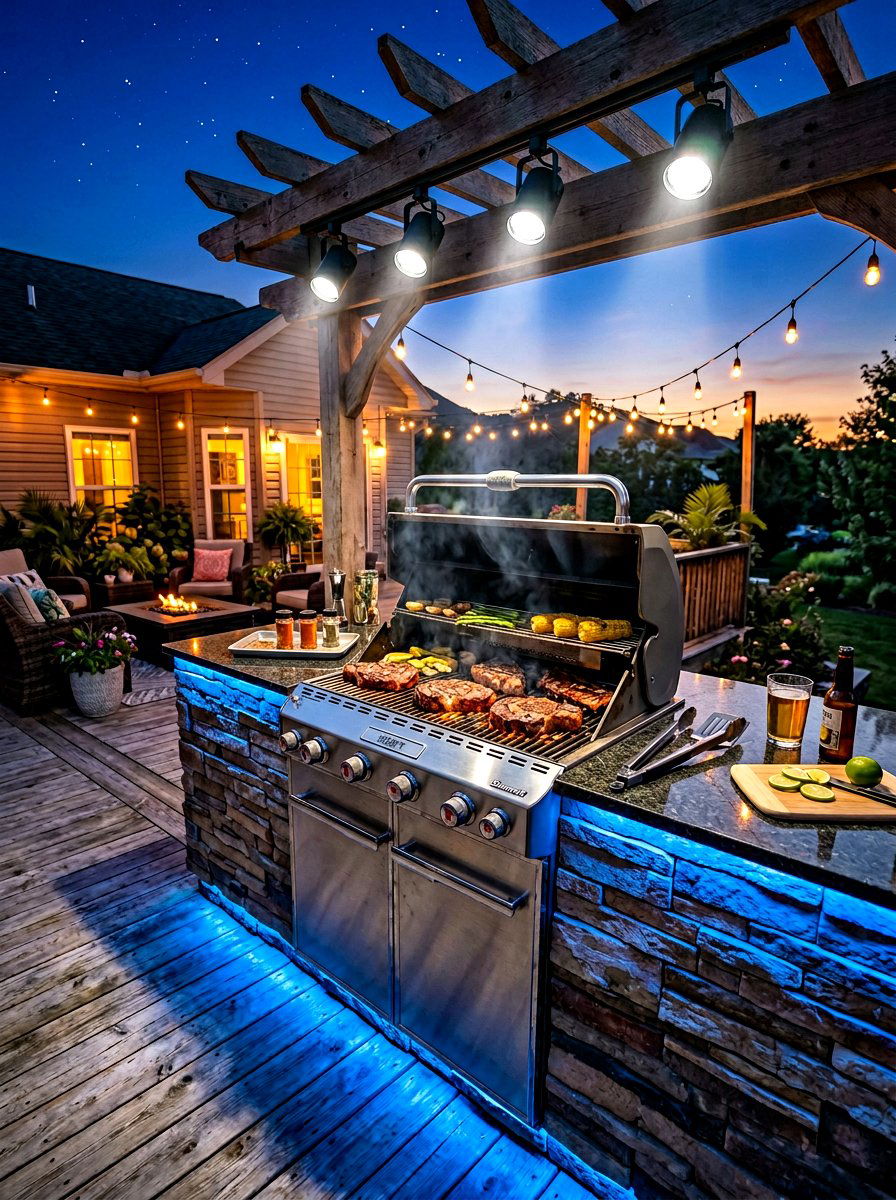 Lighting For Grill - 30 deck grill station ideas