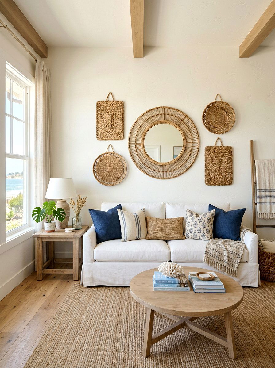Lightweight Woven Wall Decor - 30 renter friendly wall decor ideas