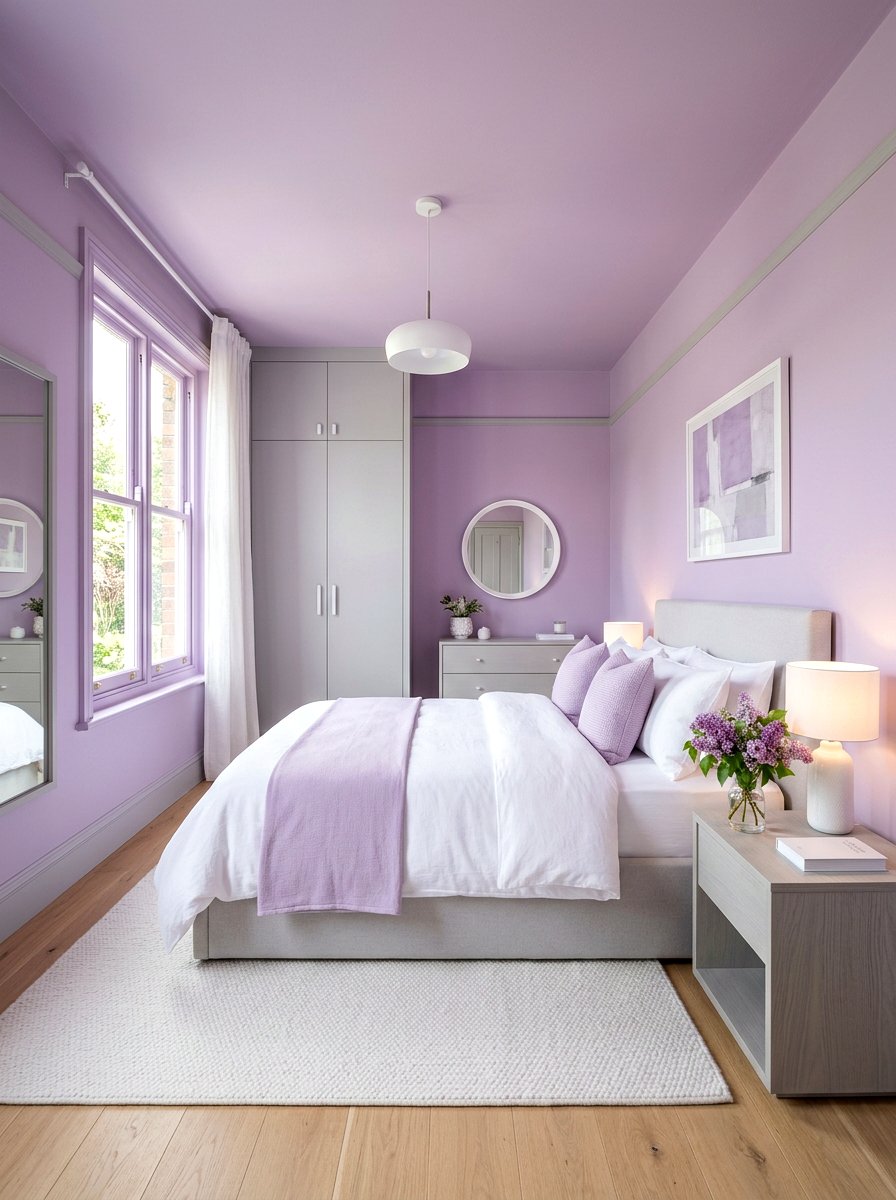 Lilac Bedroom - 30 color drenched bedroom ideas
