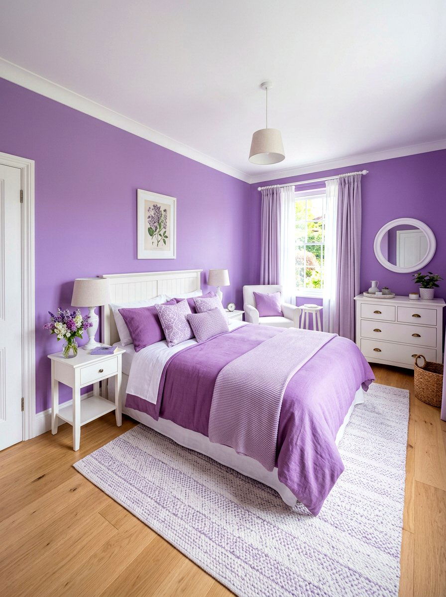 Lilac Guest Room - 30 pastel home decor ideas