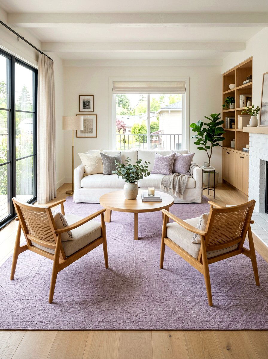 Lilac area rug - 30 lilac living room ideas