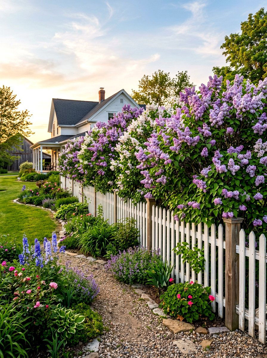 Lilac bush garden - 30 purple flower garden ideas