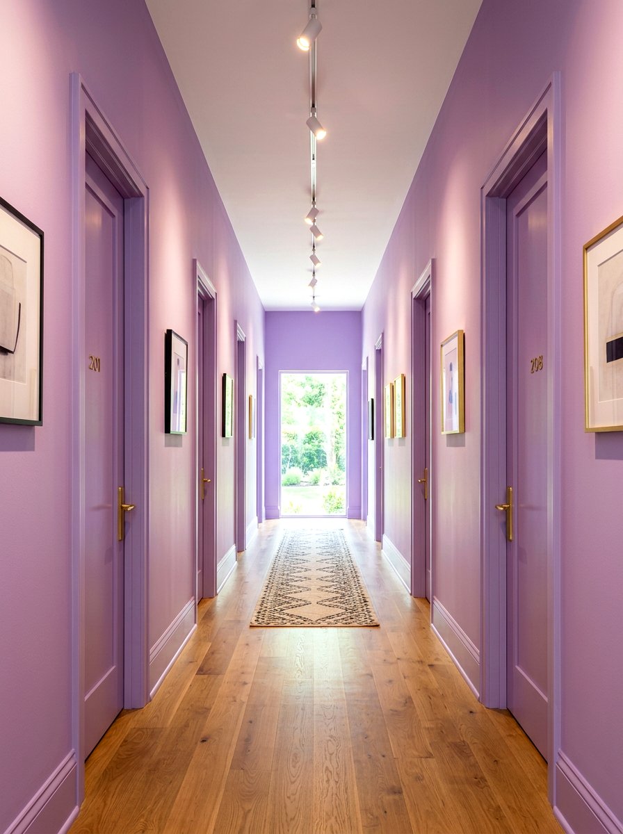 Lilac hallway - 30 spring color drench ideas