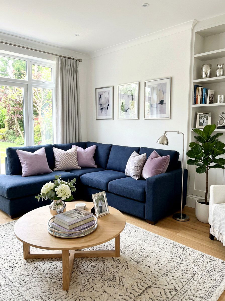 Lilac throw pillows - 30 lilac living room ideas