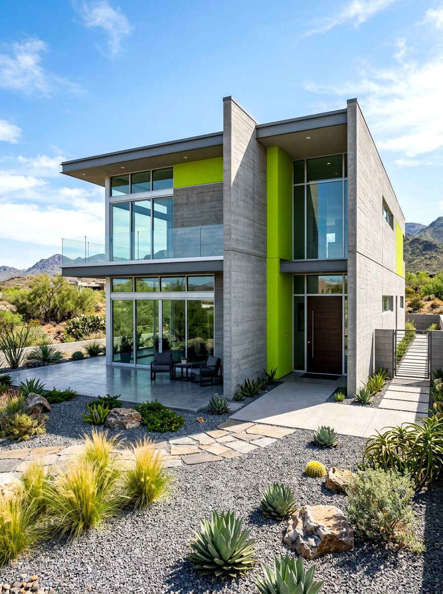 Lime Green Modern Home - 30 green house exterior ideas
