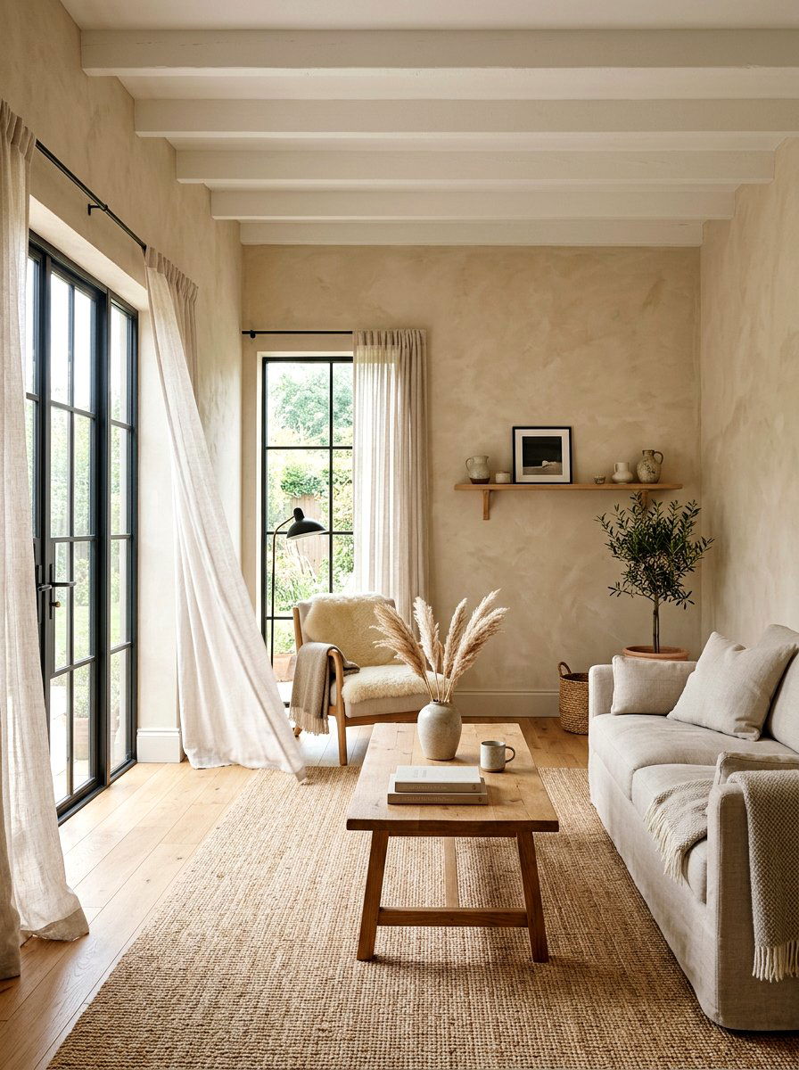 Lime wash wall living room - 30 warm Mediterranean lounge ideas