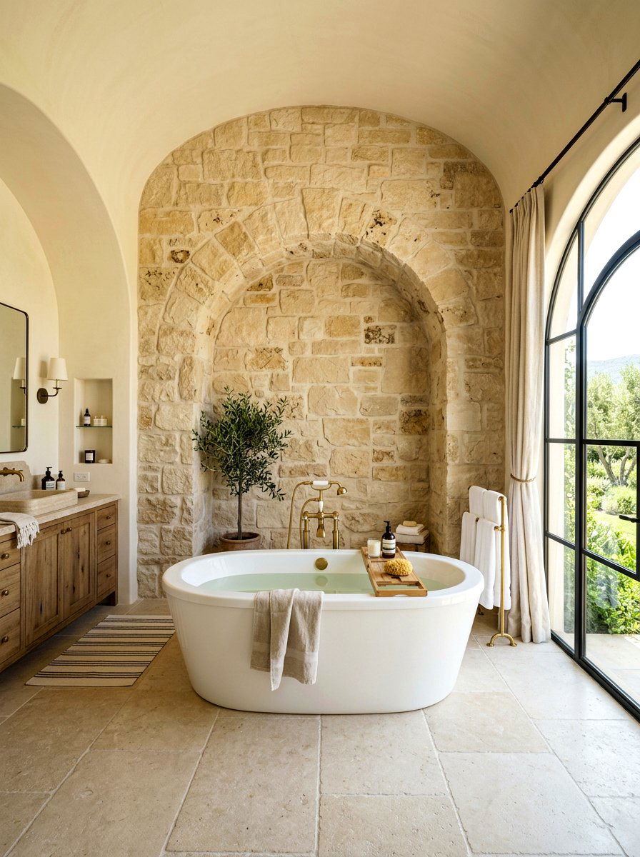 Limestone Archway Bathroom Architecture - 30 limestone bathroom ideas