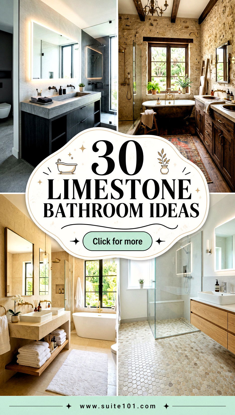 Limestone Bathroom Ideas 30 Chic Stone-Inspired Makeovers - Limestone Bathroom Ideas: 30 Chic Stone-Inspired Makeovers