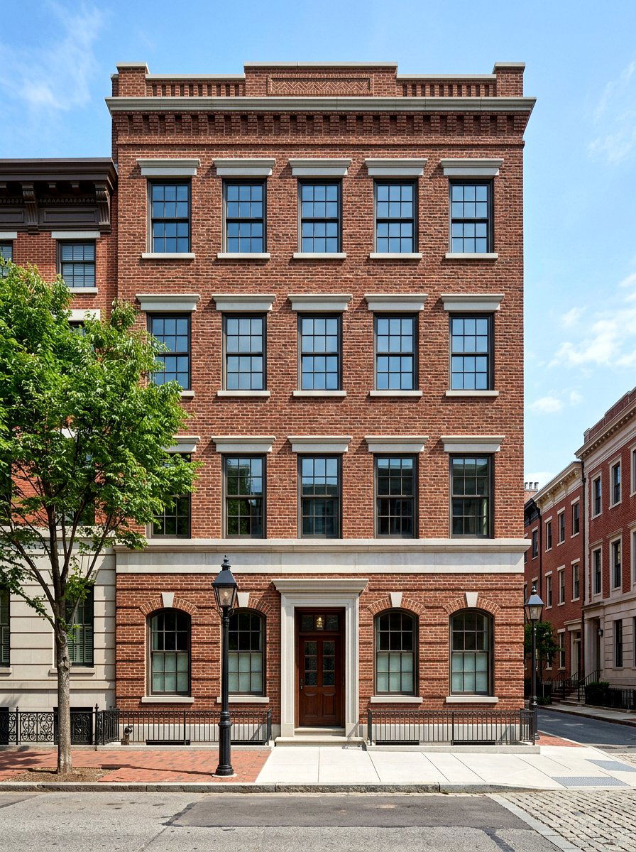 Limestone Belt Course Brick Wall - 30 brick and limestone exterior ideas