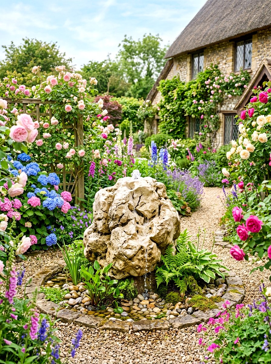 Limestone Bubbler - 30 bubbling rock fountain ideas