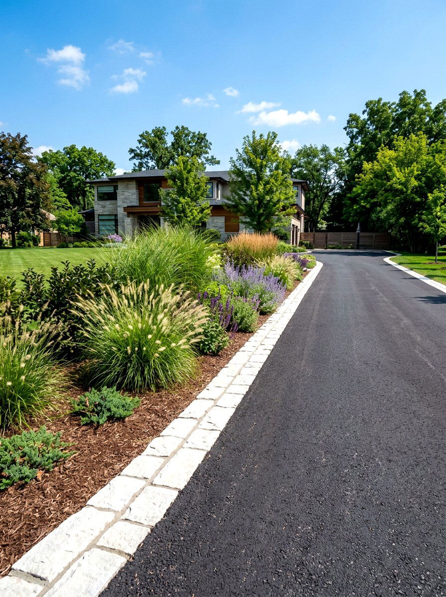 Limestone Driveway Edging - 30 driveway border ideas