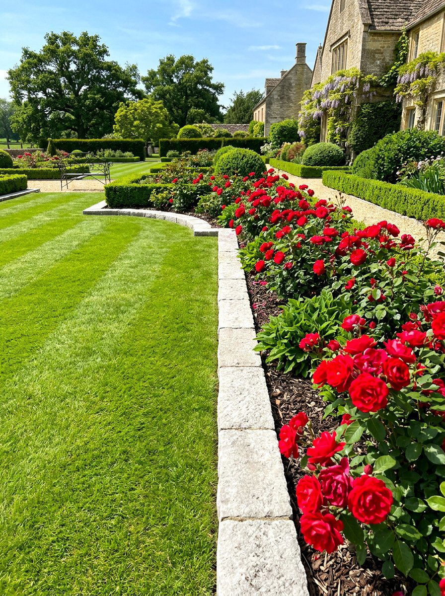 Limestone Edging - 30 rock landscaping ideas