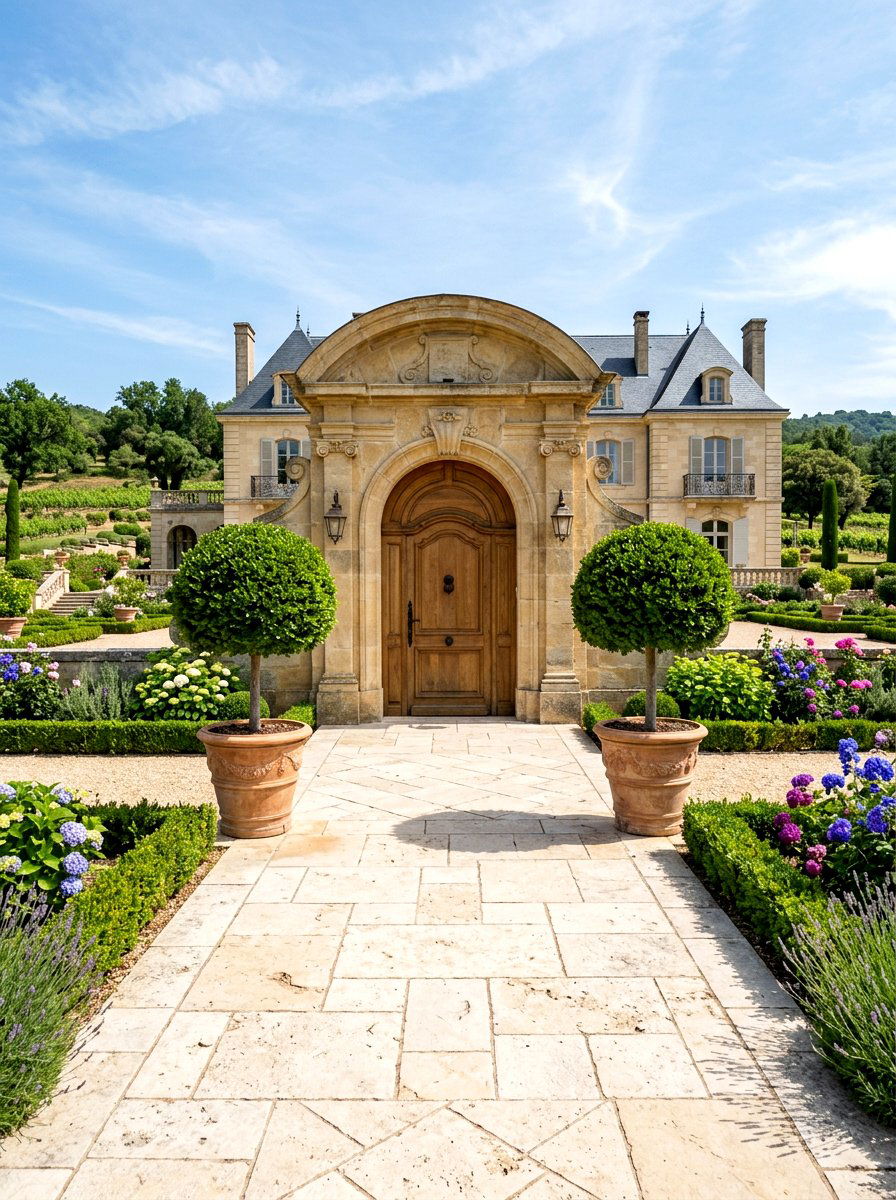 Limestone Entryway - 30 front yard walkway ideas