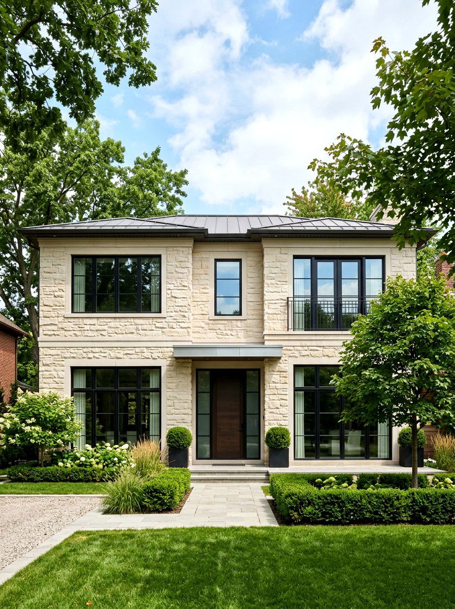 Limestone Exterior Facade - 30 quiet luxury exterior ideas