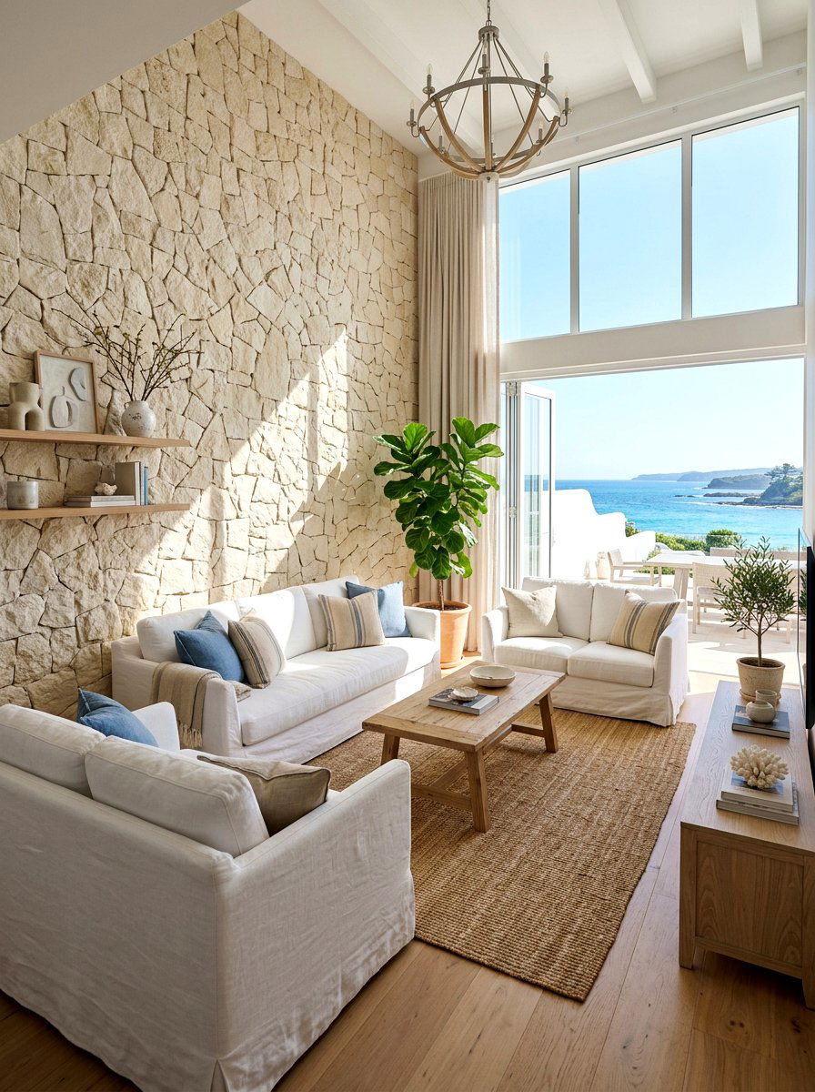 Limestone Feature Wall - 30 stone accent wall ideas