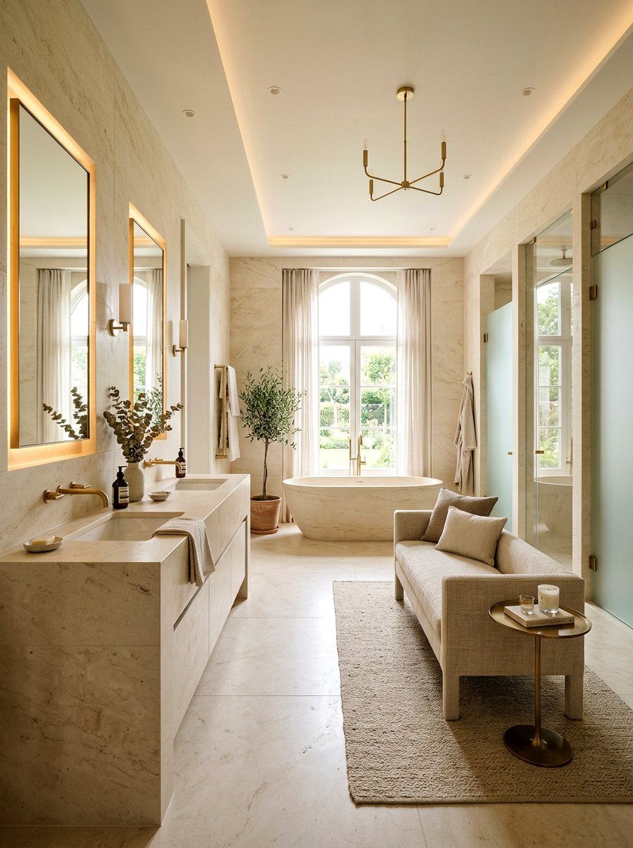 Limestone Master Suite Bathroom - 30 Mediterranean bathroom ideas
