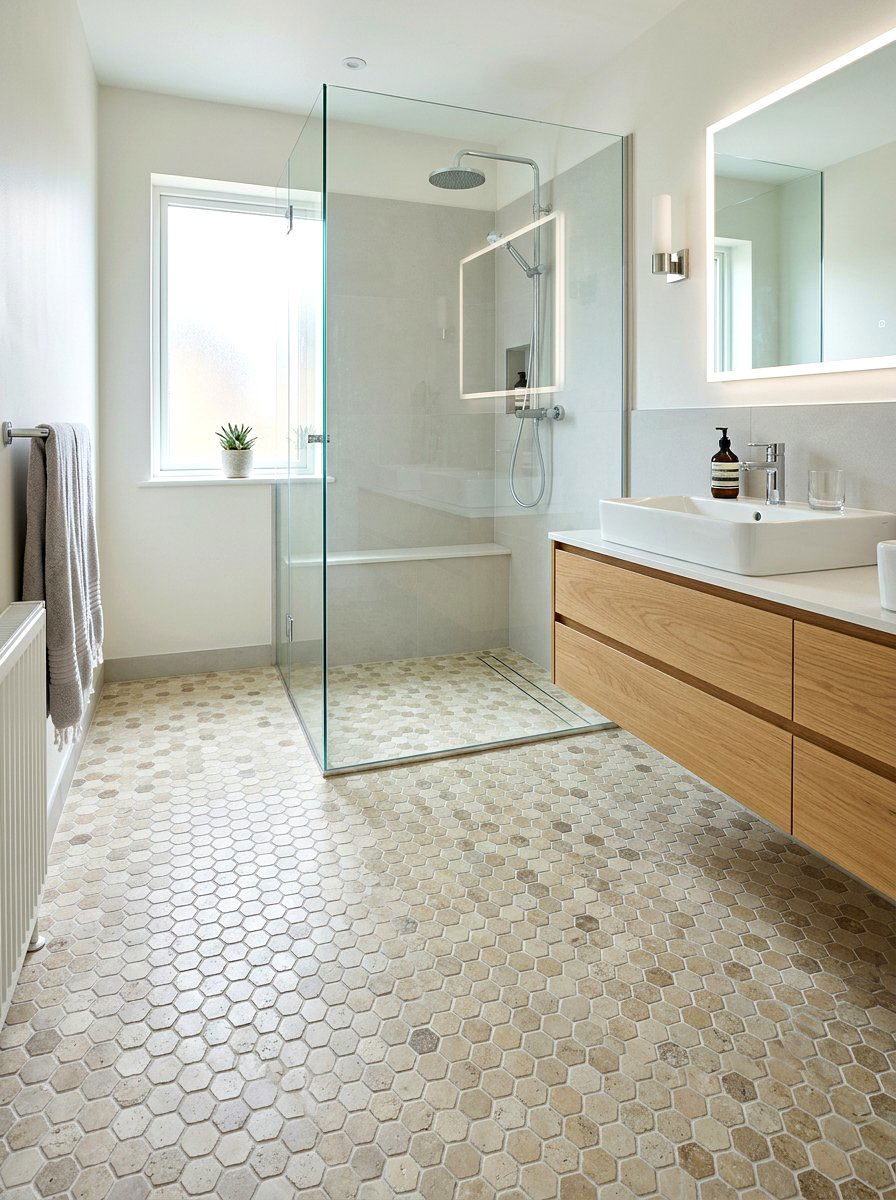 Limestone Mosaic Bathroom Floor - 30 limestone bathroom ideas