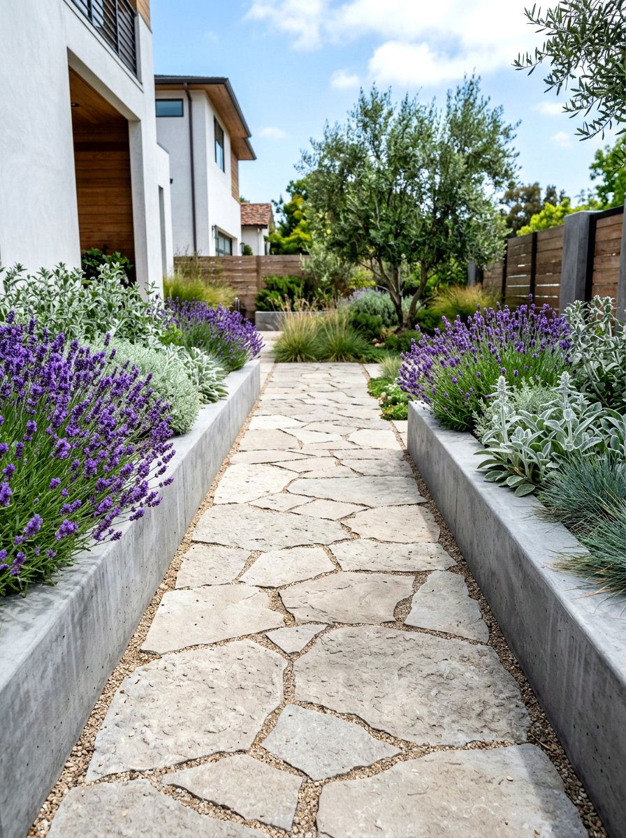 Limestone Path - 30 raised bed path ideas