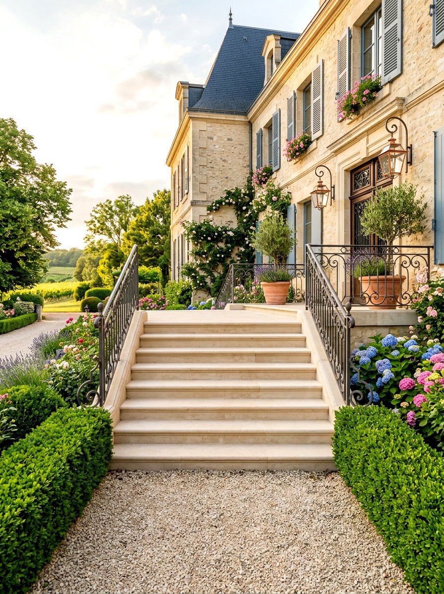 Limestone Porch Steps - 30 porch step ideas