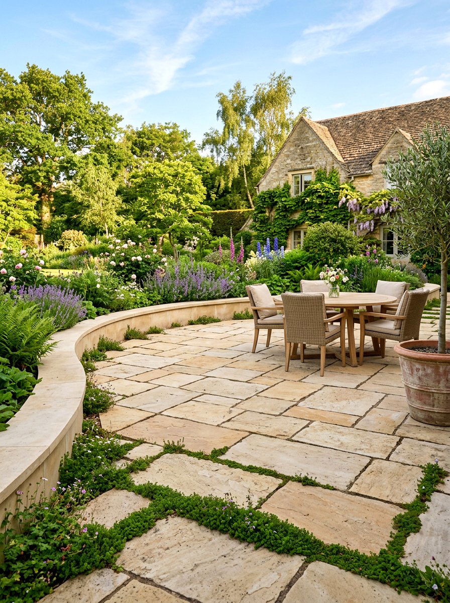Limestone Sand Toned Patio - 30 sand toned patio ideas