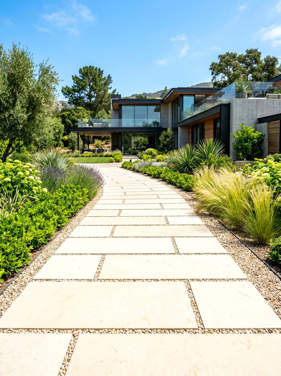 Limestone Walkway - 30 stone walkway ideas