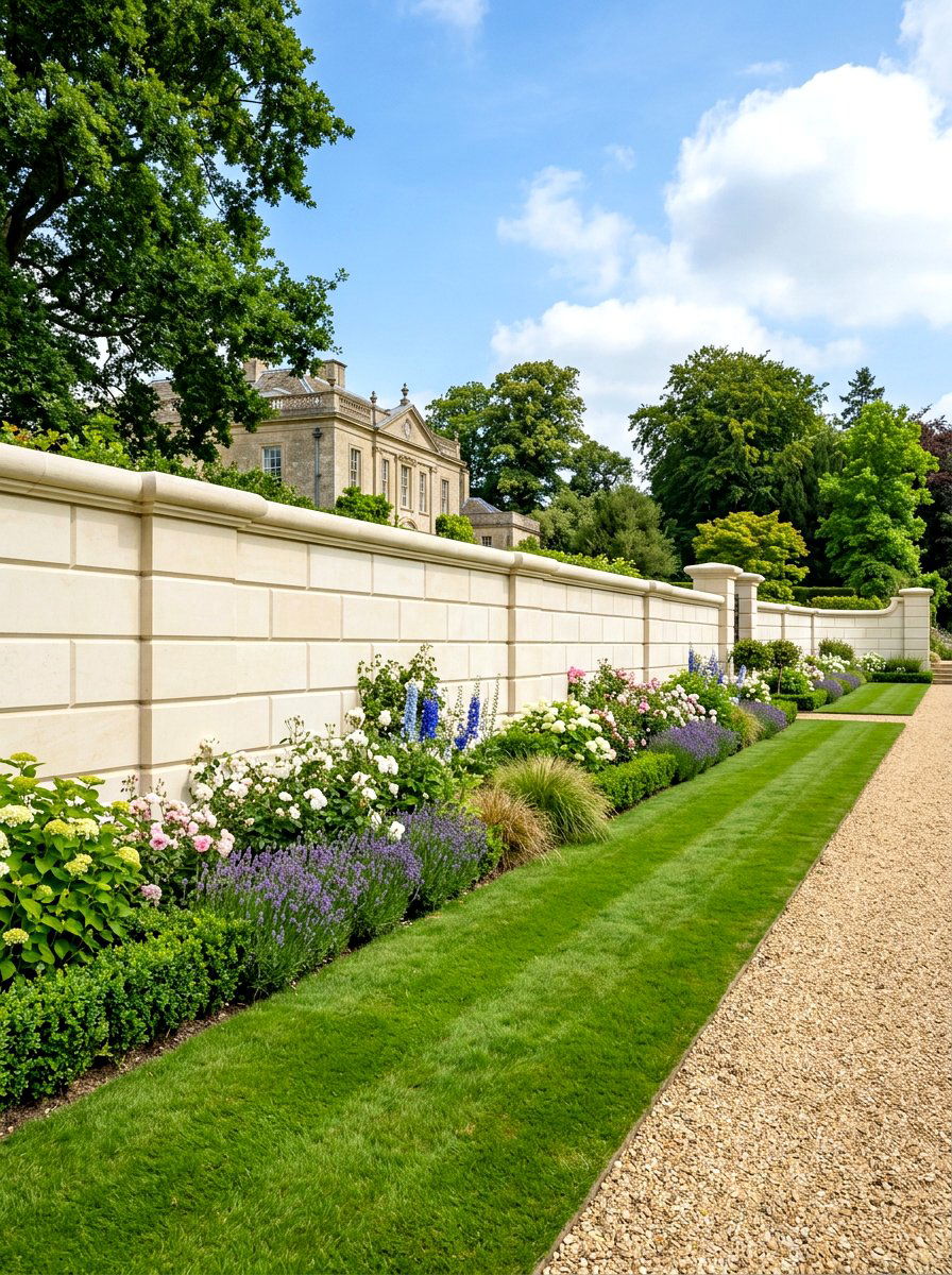 Limestone Wall - 30 garden wall ideas