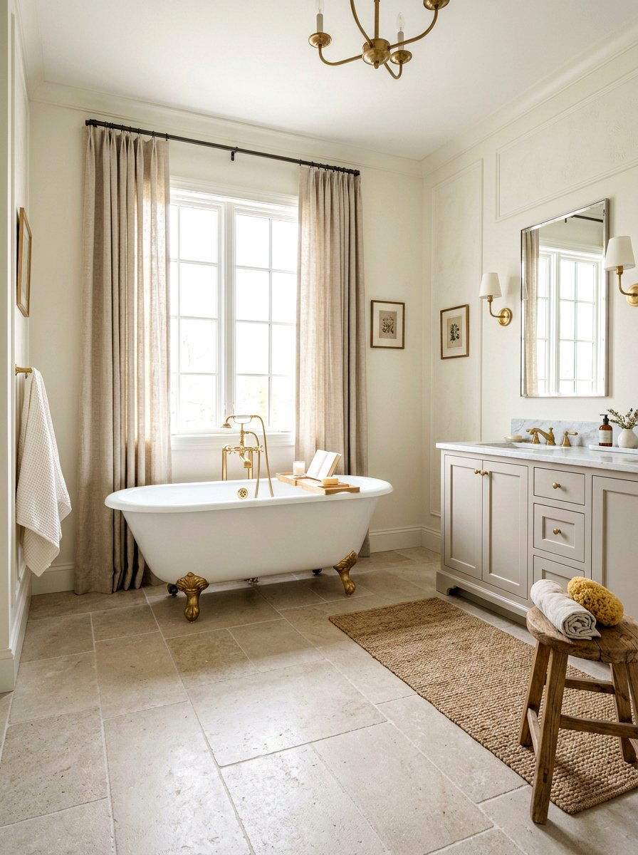 Limestone bathroom floor - 30 stone inspired bathroom ideas
