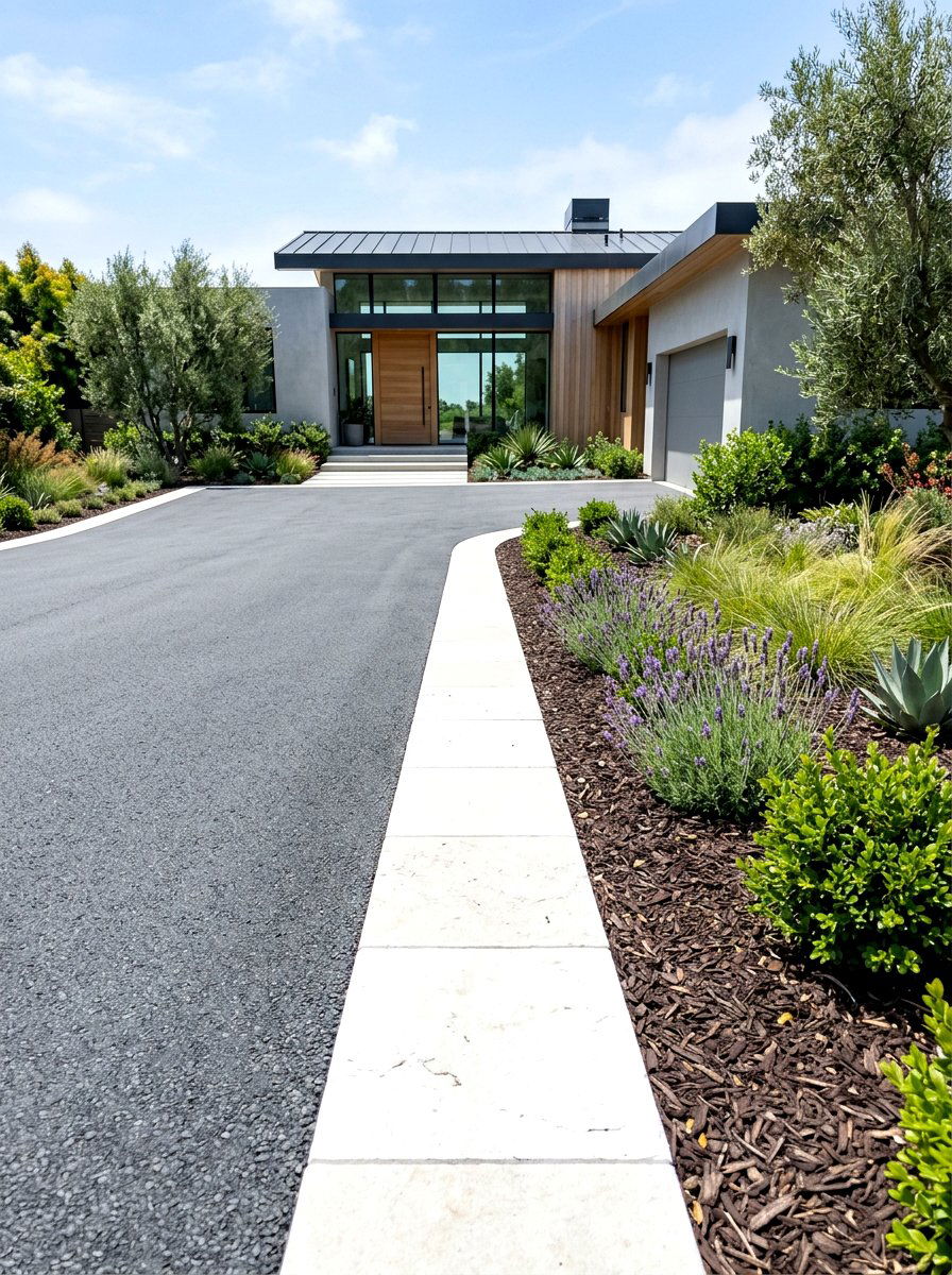 Limestone driveway border - 30 driveway edging ideas