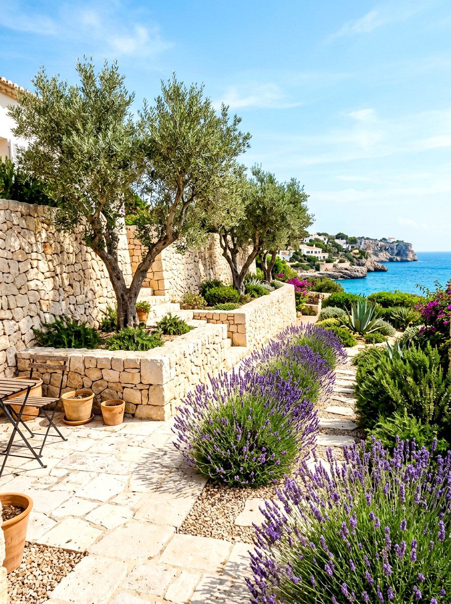 Limestone garden wall - 30 walled garden backyard ideas