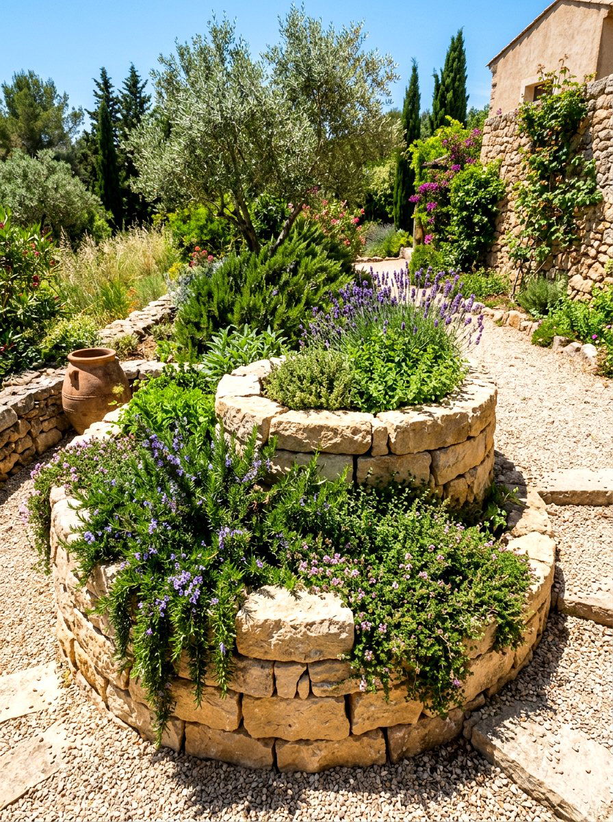 Limestone herb spiral - 30 herb spiral ideas