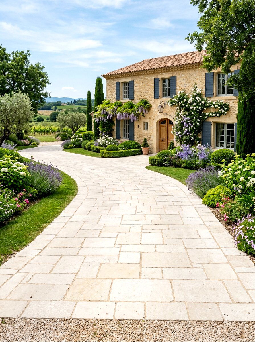 Limestone paver driveway - 30 paver driveway ideas