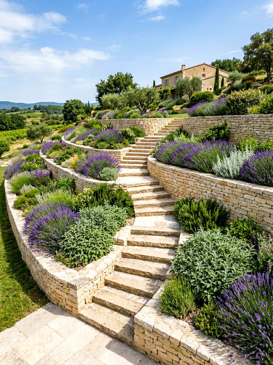 Limestone terrace garden