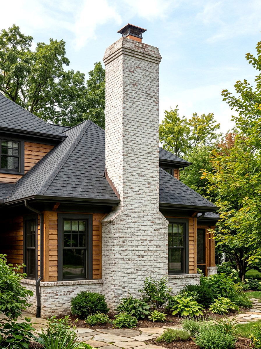 Limewash Brick Chimney Exterior - 30 limewashed brick exterior ideas