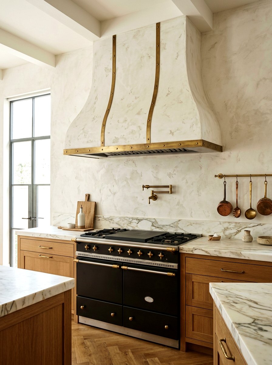 Limewash Finish Plaster Hood - 30 plaster range hood ideas