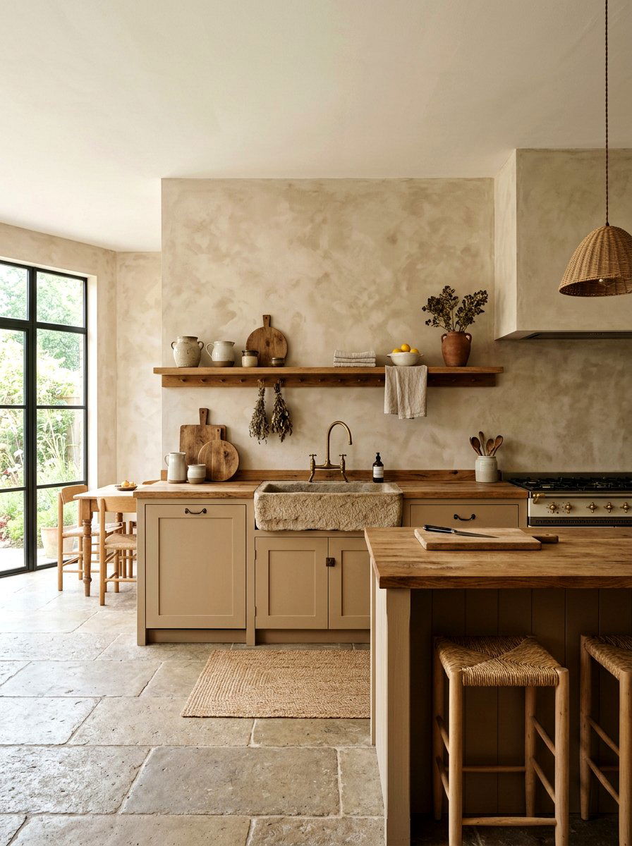 Limewash kitchen paint - 30 wabi sabi kitchen ideas