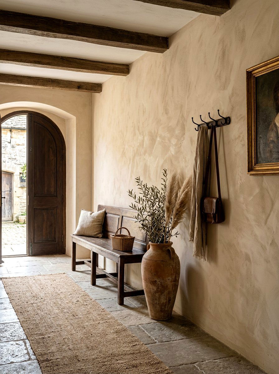 Limewash paint entryway walls - 30 earthy entryway ideas