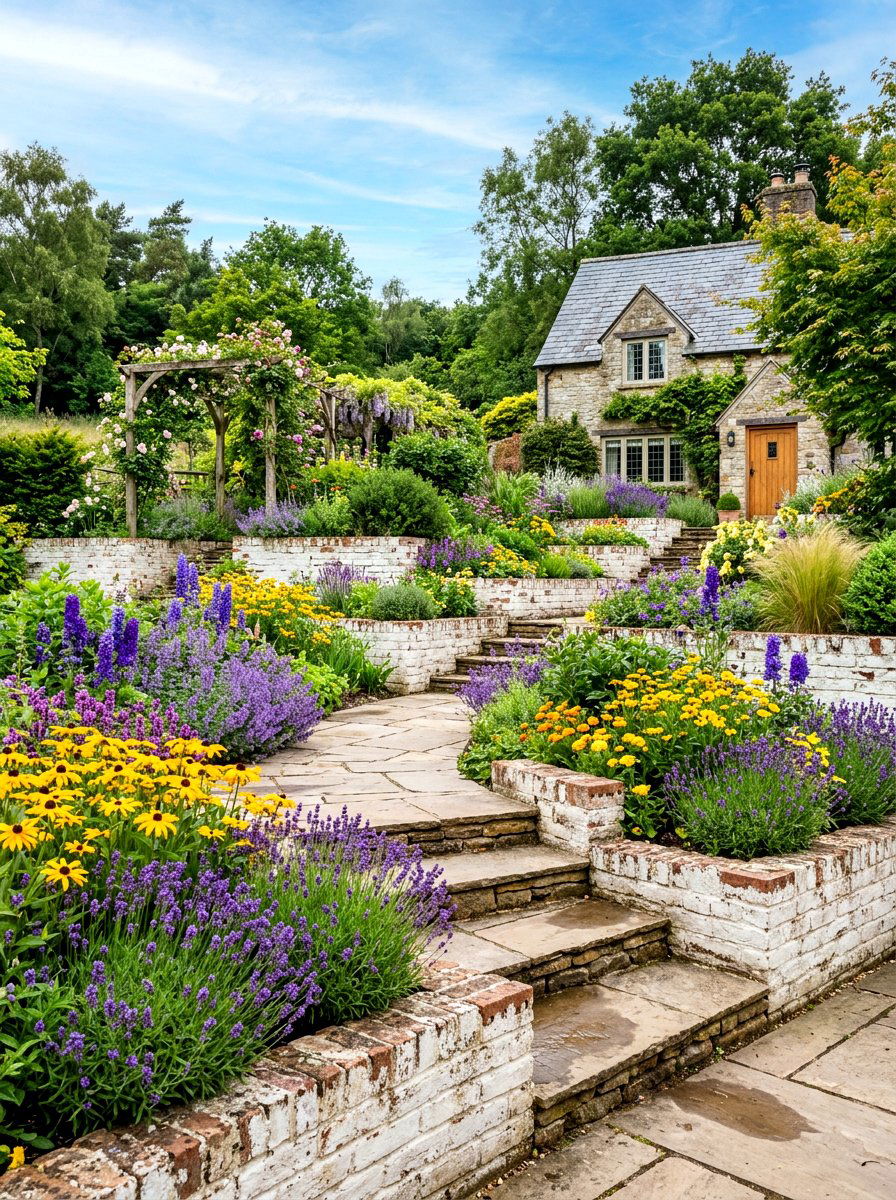 Limewashed Brick Around Garden - 30 limewashed brick exterior ideas