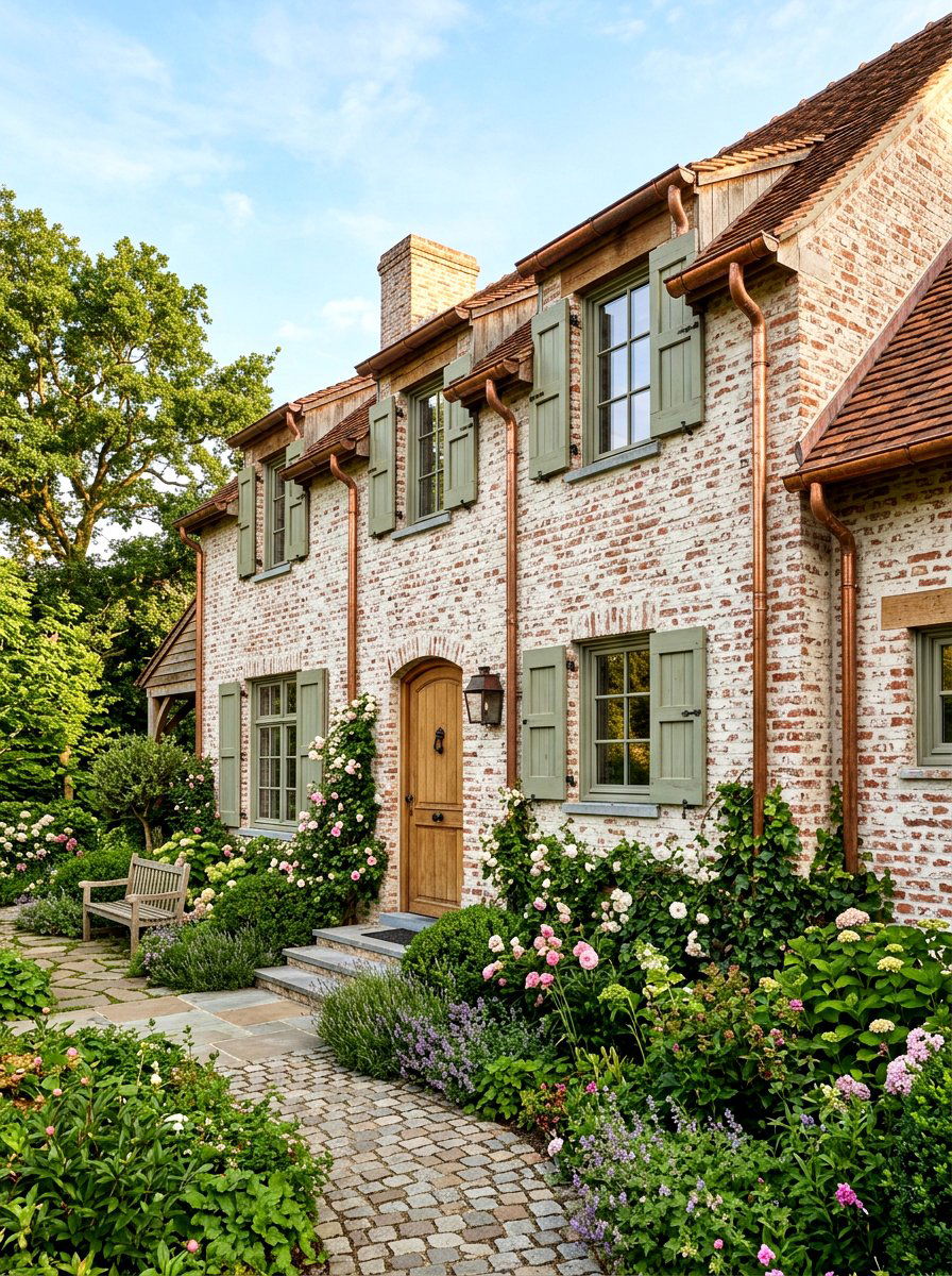 Limewashed Brick Exterior - 30 brick house exterior ideas