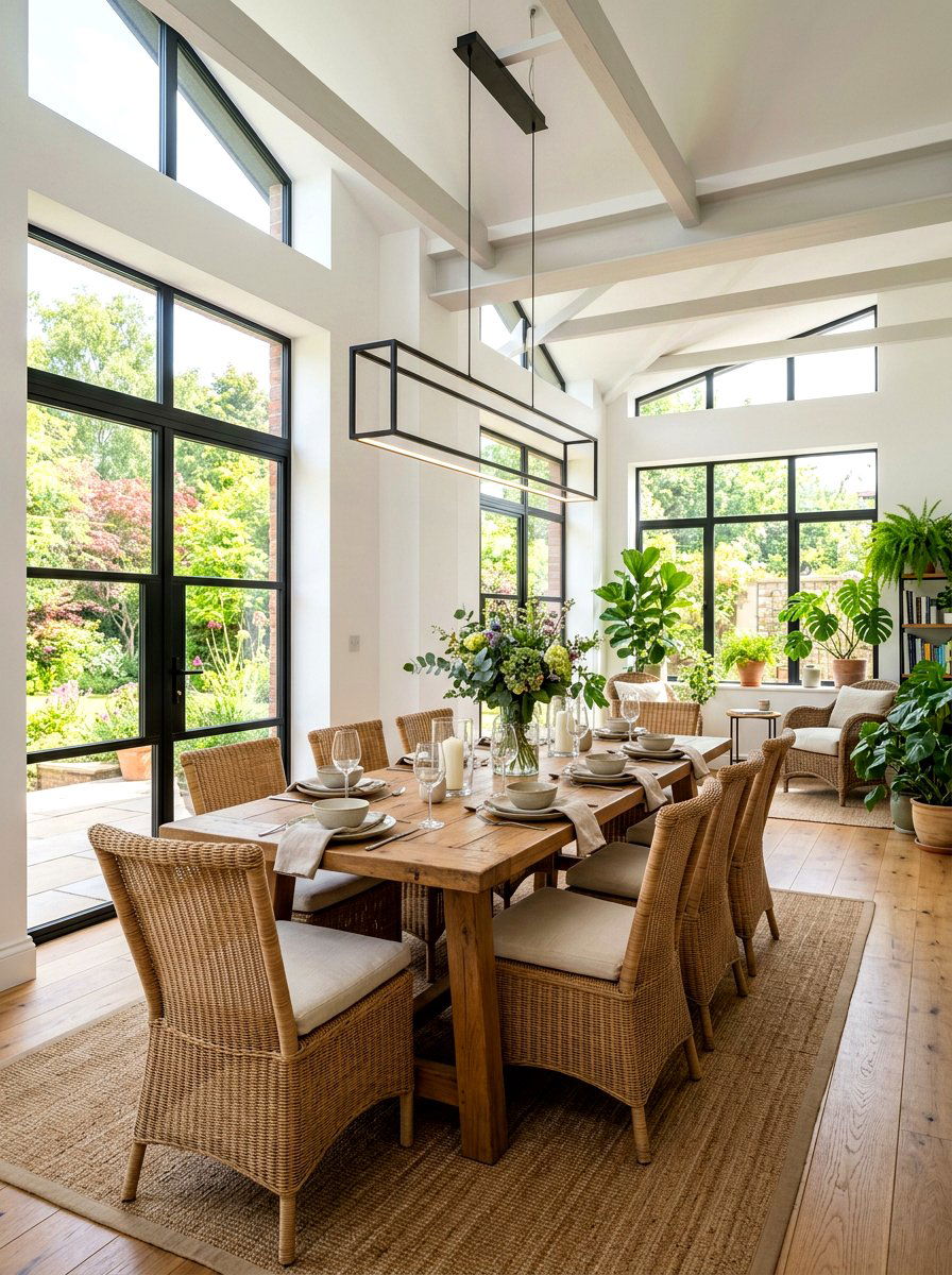 Linear Dining Light - 30 sunroom lighting ideas