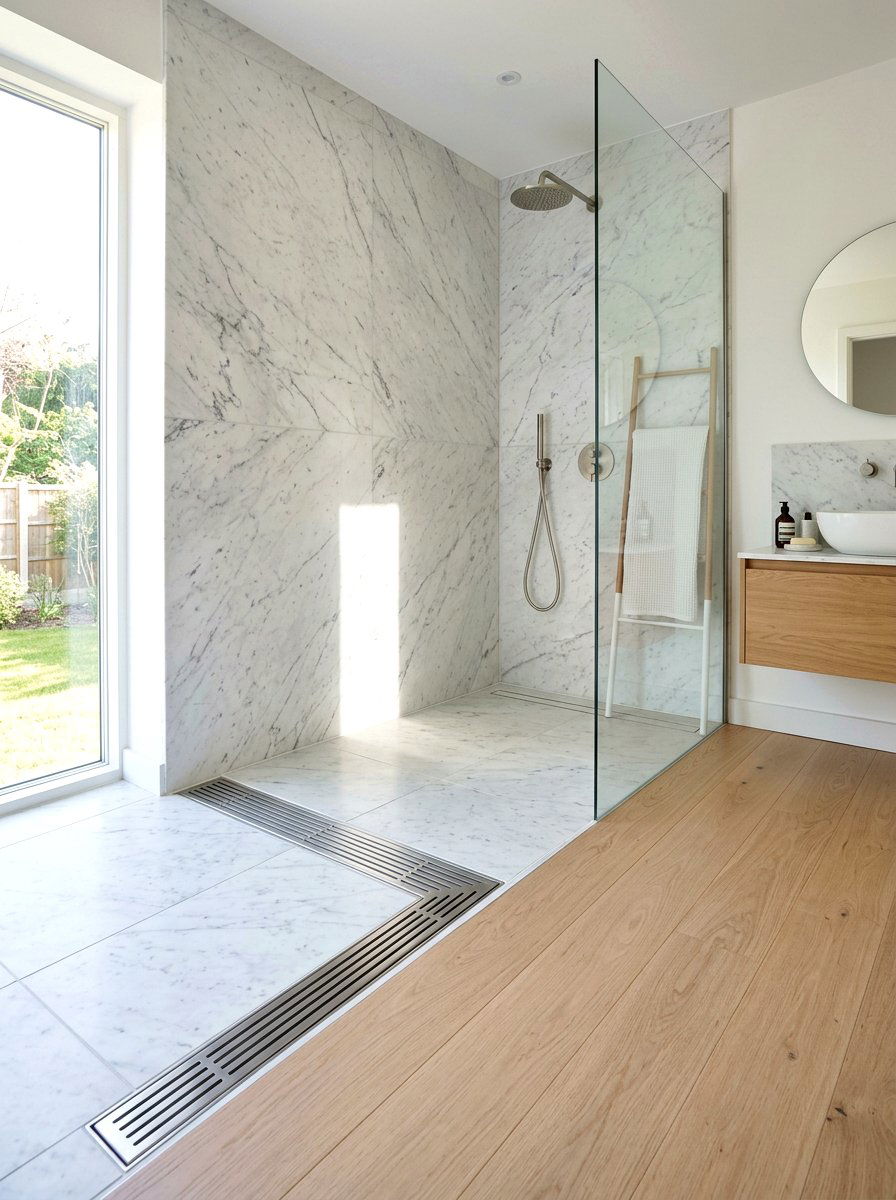 Linear Drain System - 30 curbless shower ideas